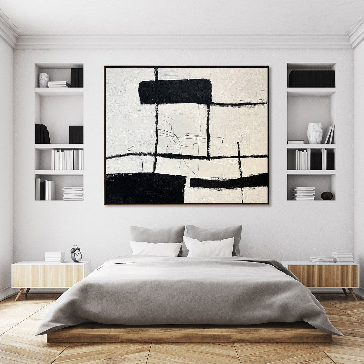 Intersection: Original Minimalist Textured Abstract Oil Painting