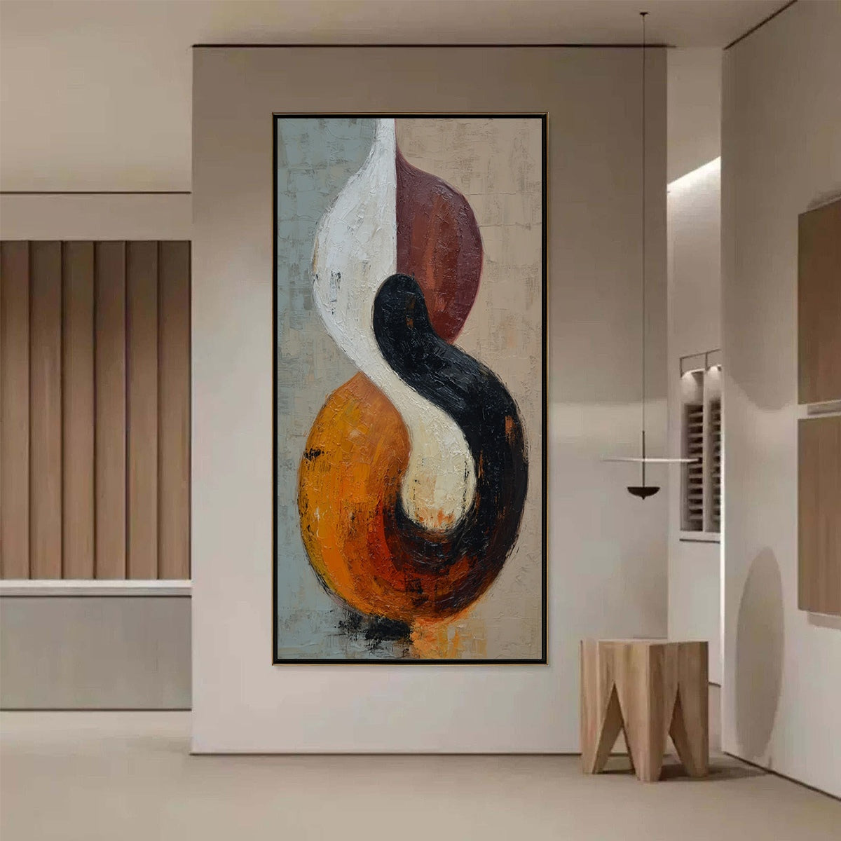 INTERTWINE: Textured Wabi Sabi Abstract Painting for Modern Decor