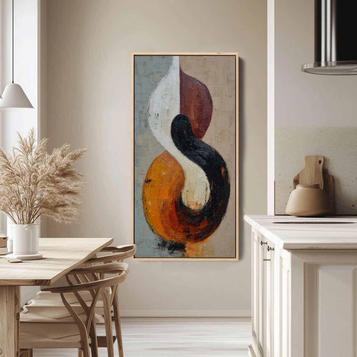 INTERTWINE: Textured Wabi Sabi Abstract Painting for Modern Decor