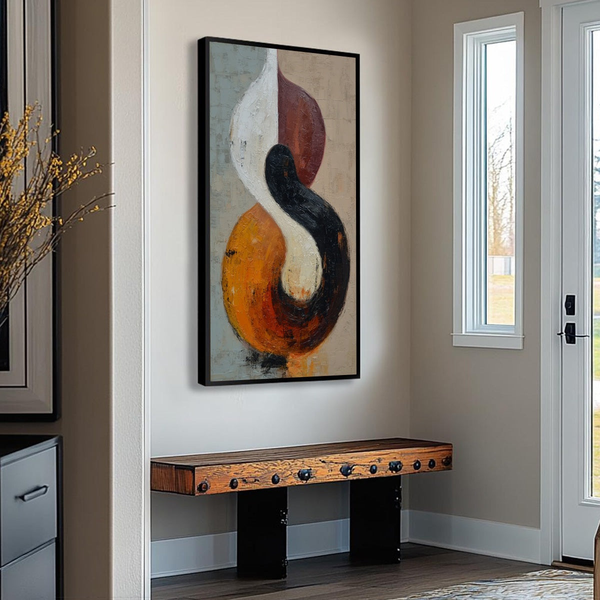 INTERTWINE: Textured Wabi Sabi Abstract Painting for Modern Decor