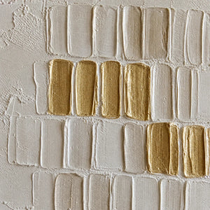 IVORY HALO: White Gold Relief Texture Abstract