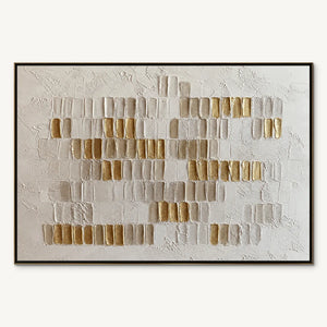 IVORY HALO: White Gold Relief Texture Abstract