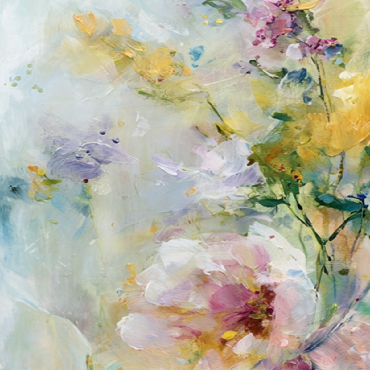 JARDIN SECRET: Impressionistic Abstract Floral Painting Set of 2