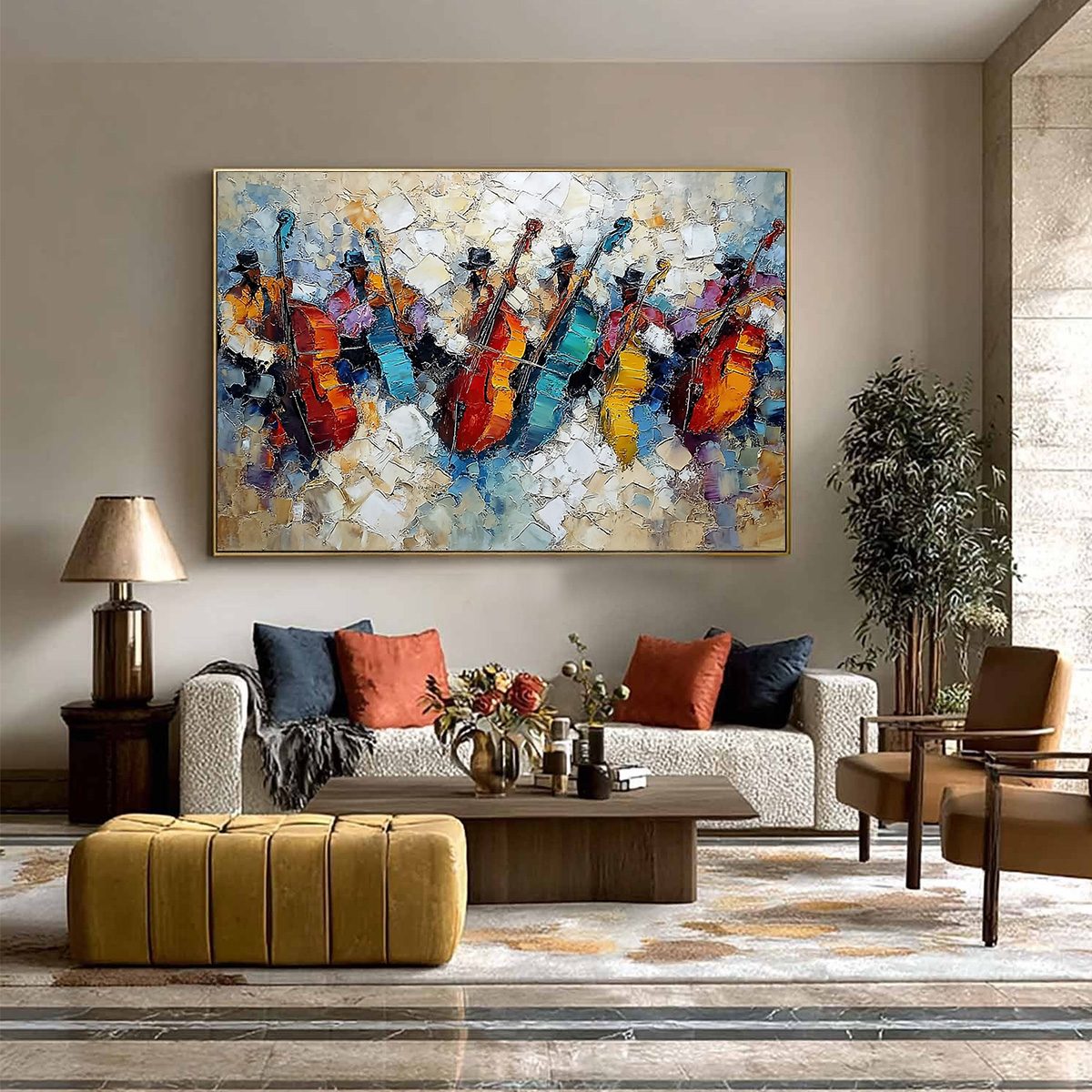 JAZZMEN'S JAM: Textured Impasto Painting of Musicians