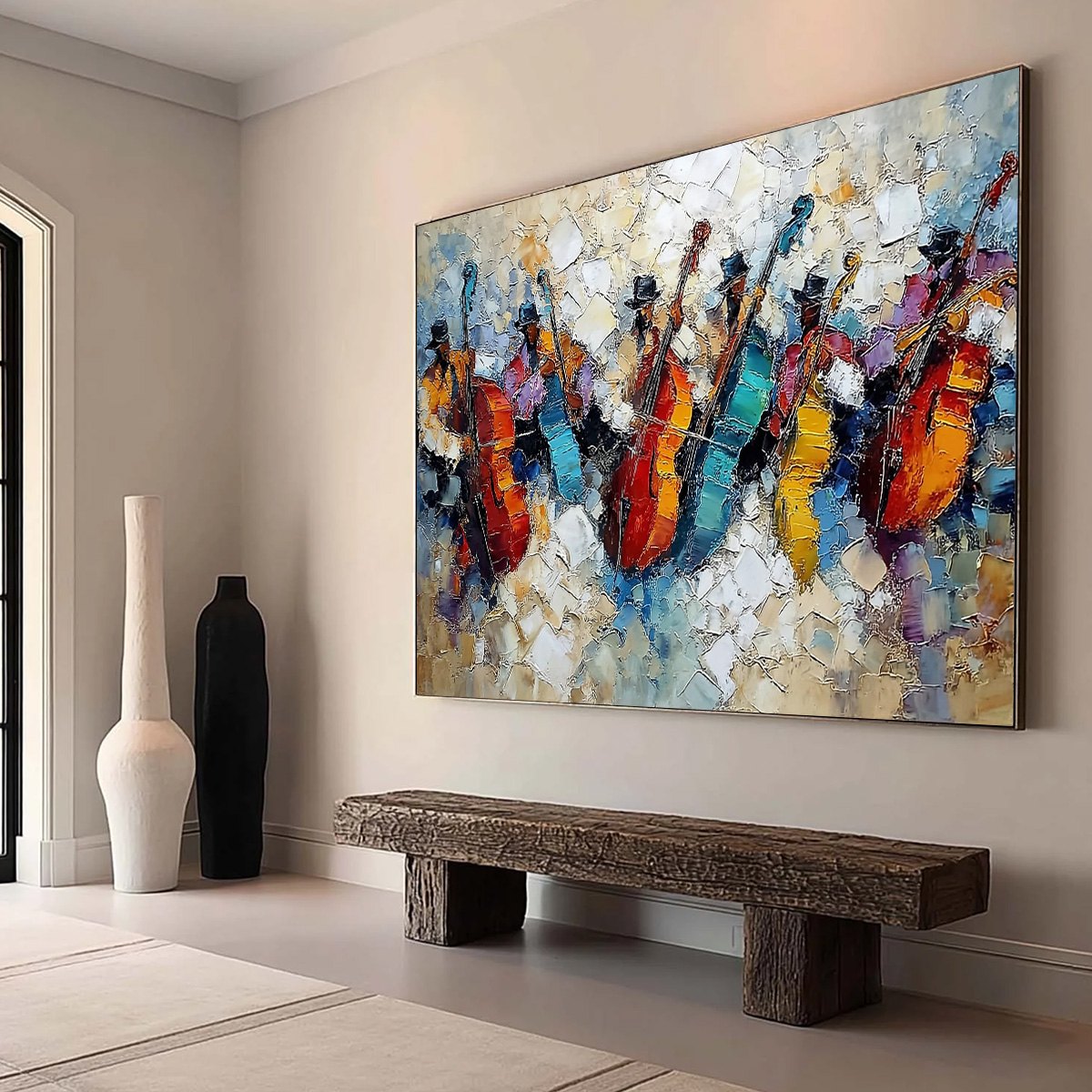 JAZZMEN'S JAM: Textured Impasto Painting of Musicians