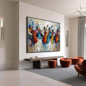 JAZZMEN'S JAM: Textured Impasto Painting of Musicians