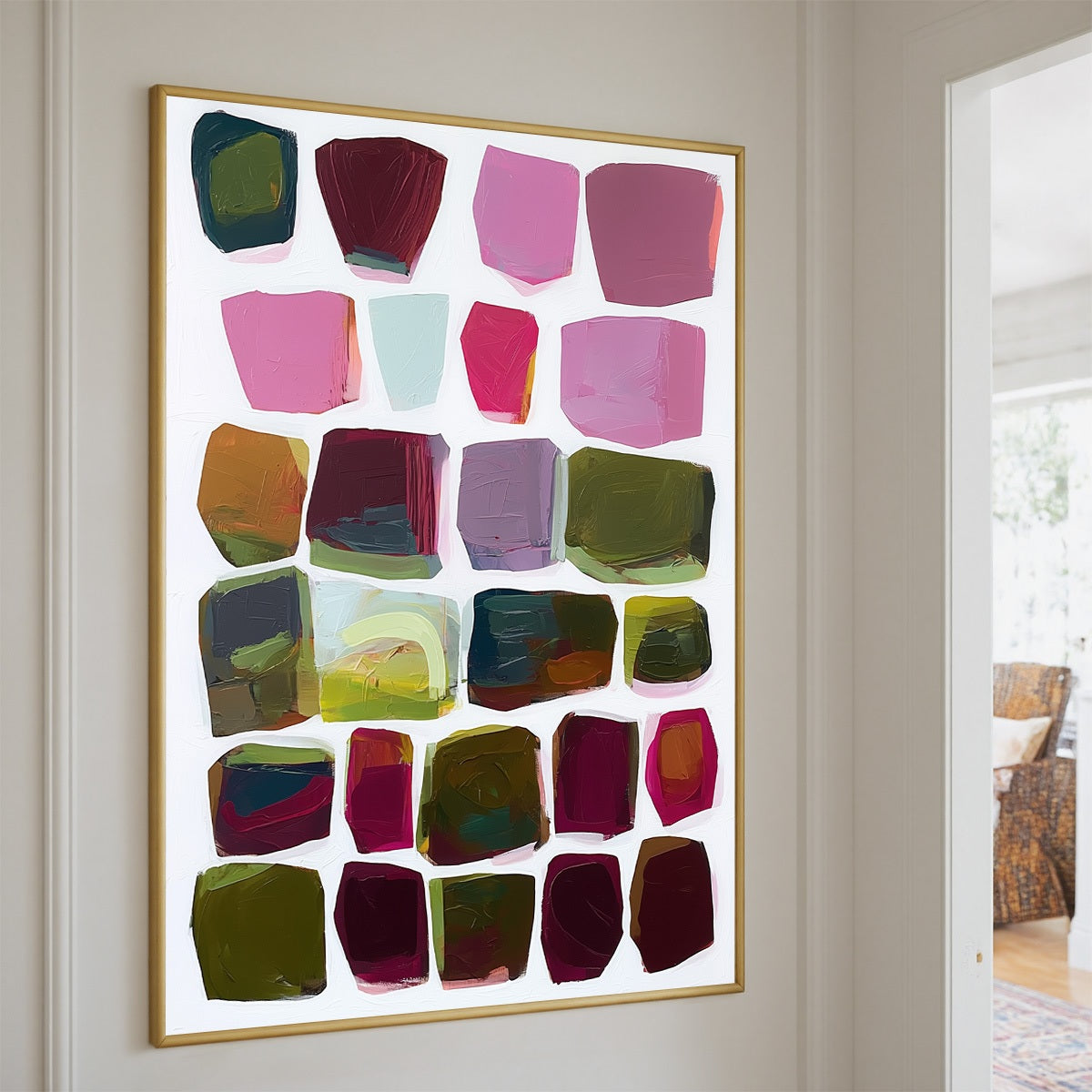 JEWEL TONES: Abstract Geometric Oil Painting