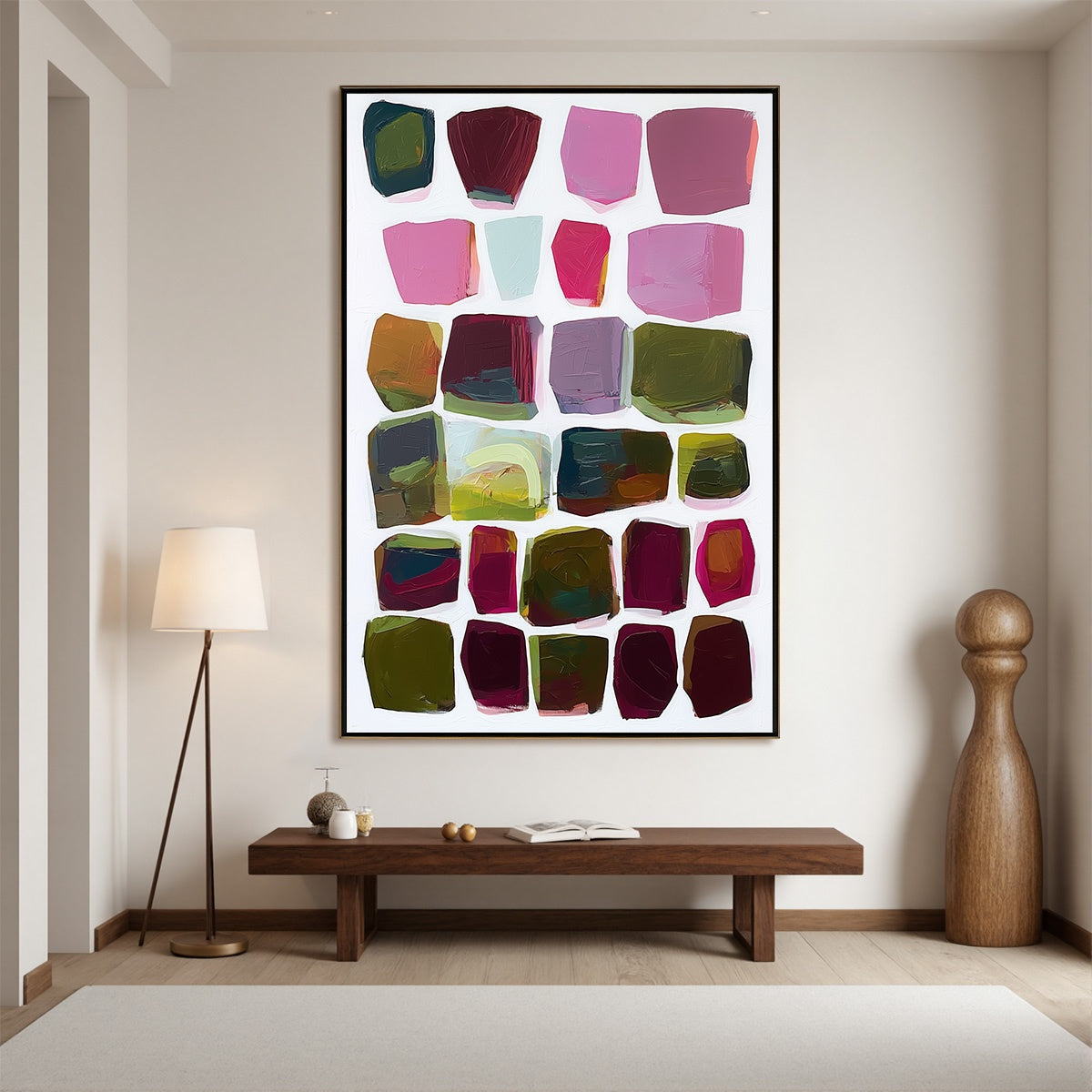 JEWEL TONES: Abstract Geometric Oil Painting