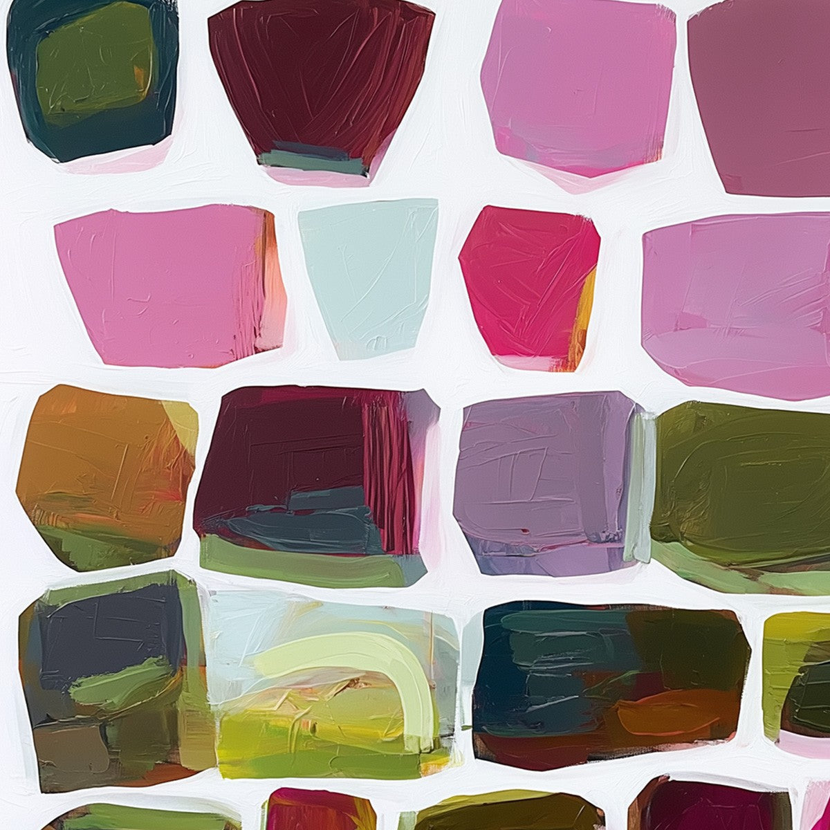 JEWEL TONES: Abstract Geometric Oil Painting