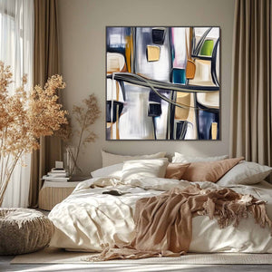JUNCTION: Modern Abstract Textured Square Wall Art Painting