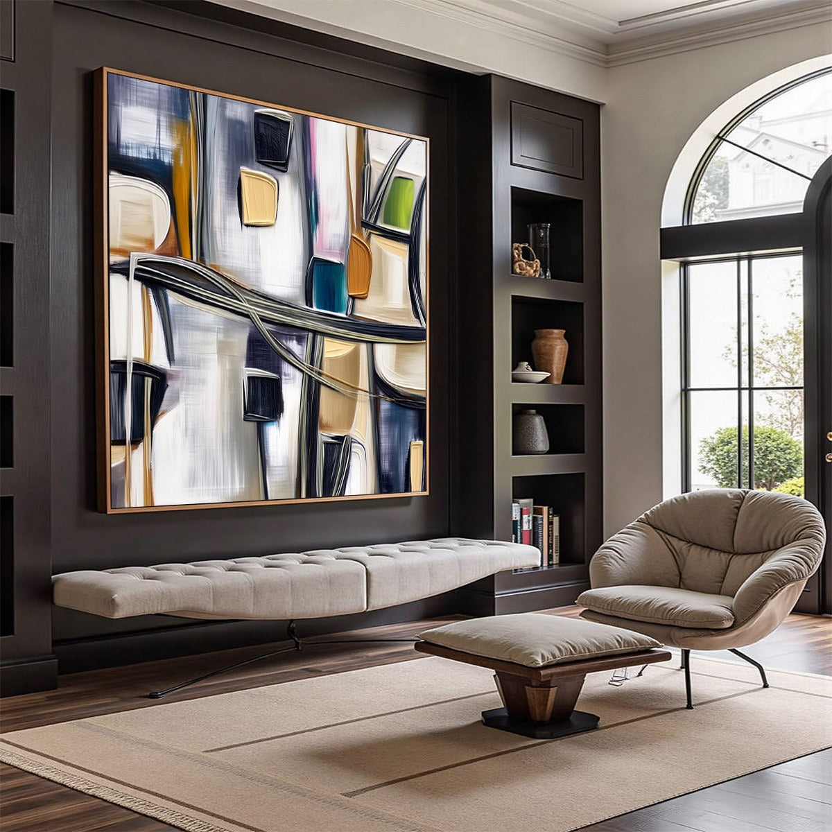 JUNCTION: Modern Abstract Textured Square Wall Art Painting