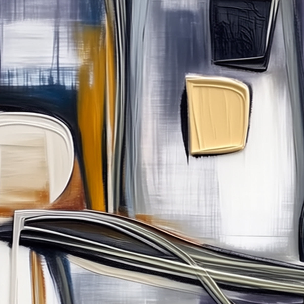 JUNCTION: Modern Abstract Textured Square Wall Art Painting