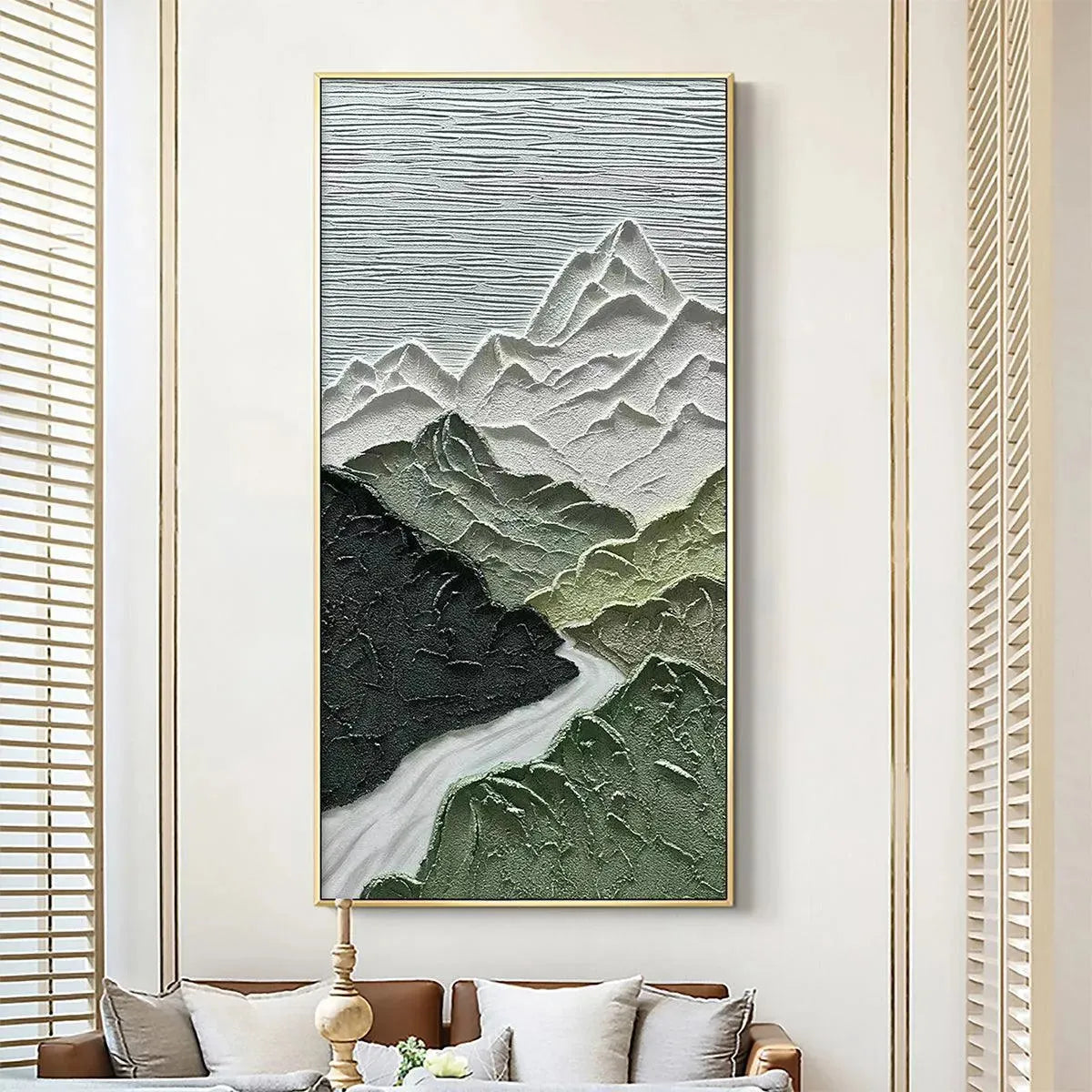 Jade Peak Textured Mountain Painting | Original Wall Art