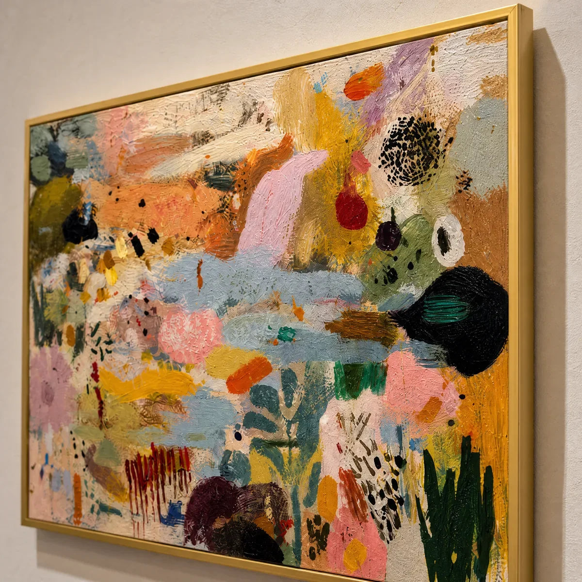 Close-up detail of Chromatic Garden Drift showing texture and frame