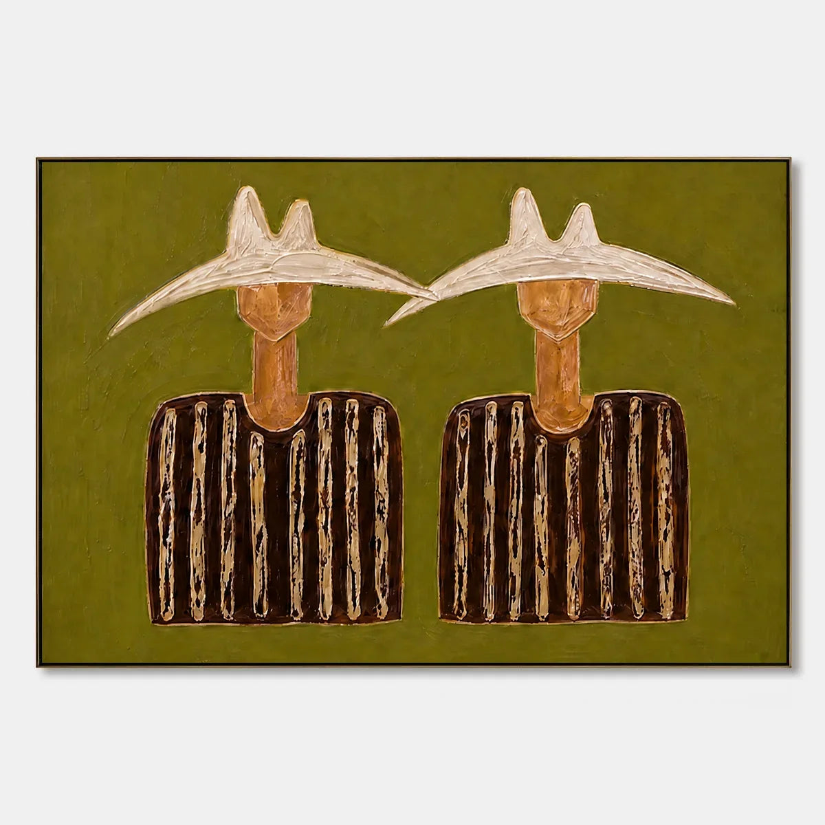 TWIN SOLSTICE FIGURES hand-painted artwork