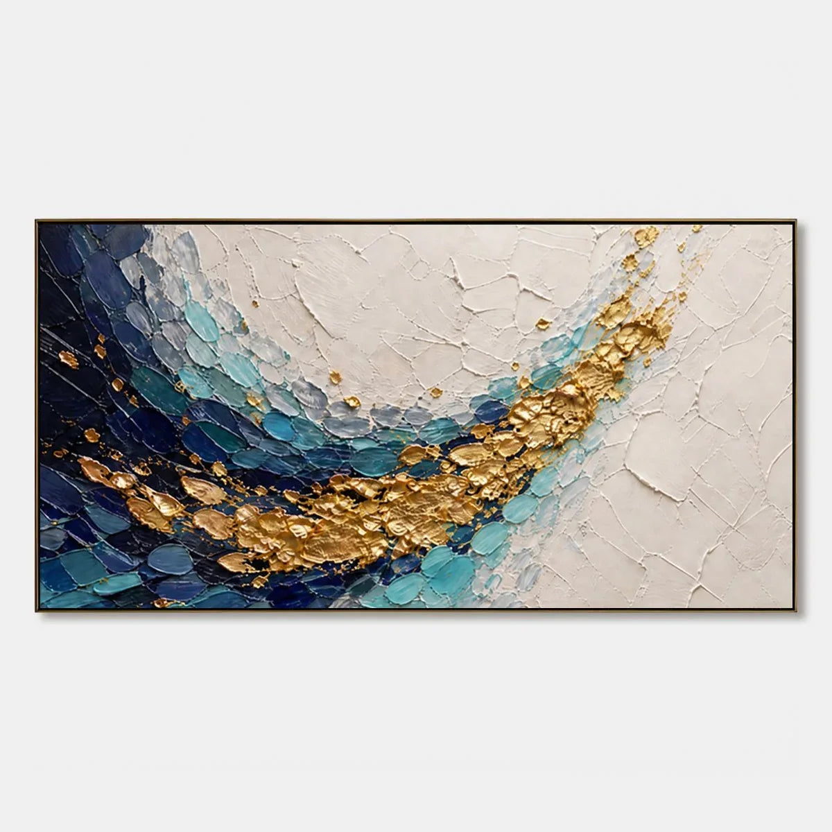 AZURE GILDED CURRENT hand-painted artwork