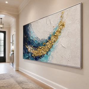 AZURE GILDED CURRENT displayed in a refined entry hall