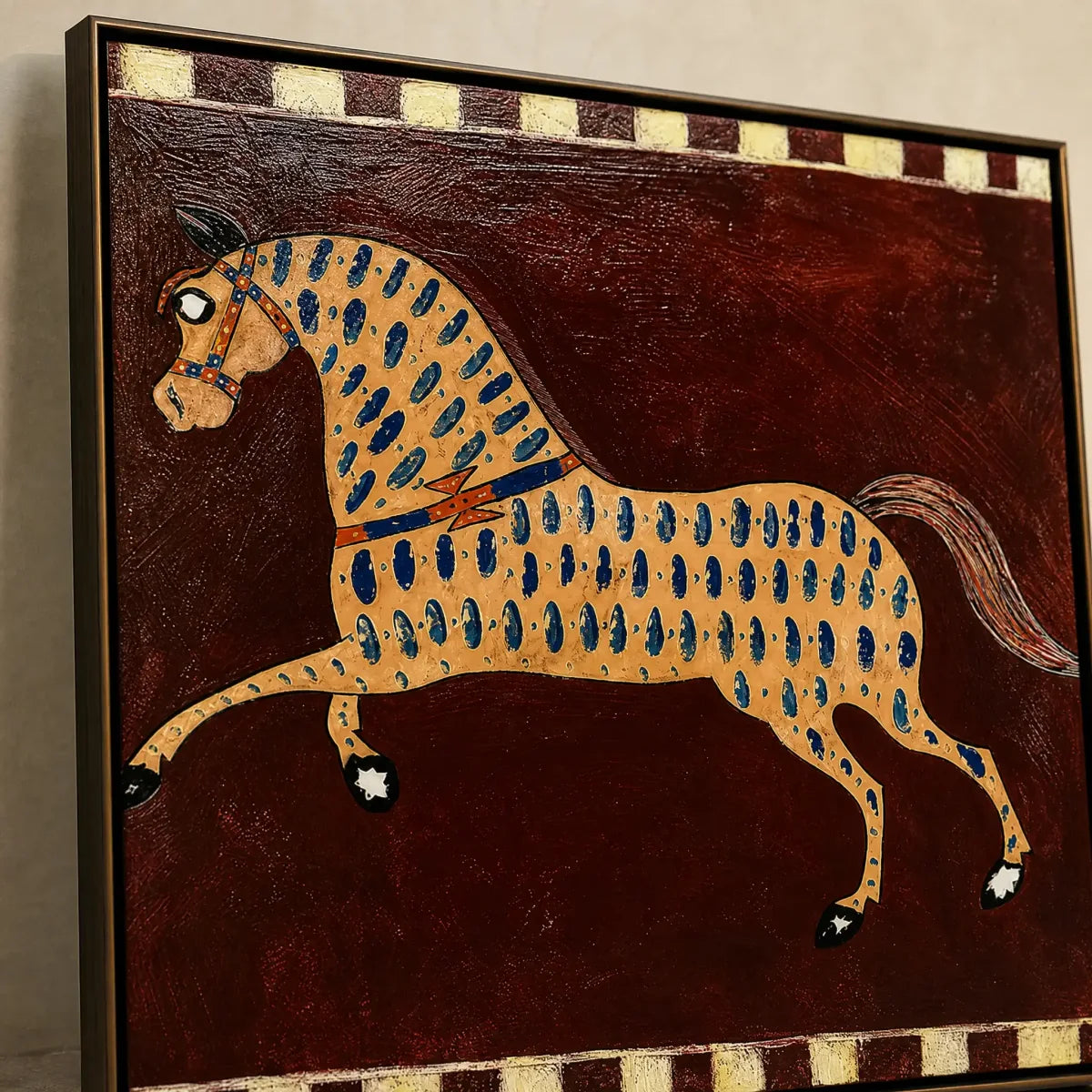 EQUESTRIAN MOSAIC displayed in a refined living room