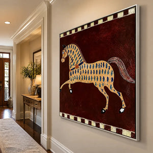 EQUESTRIAN MOSAIC displayed in a refined office
