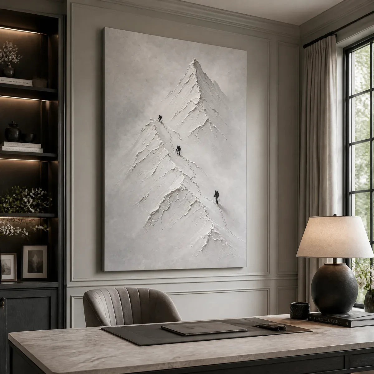 SILENT ALPINE RELIEF displayed in a refined office