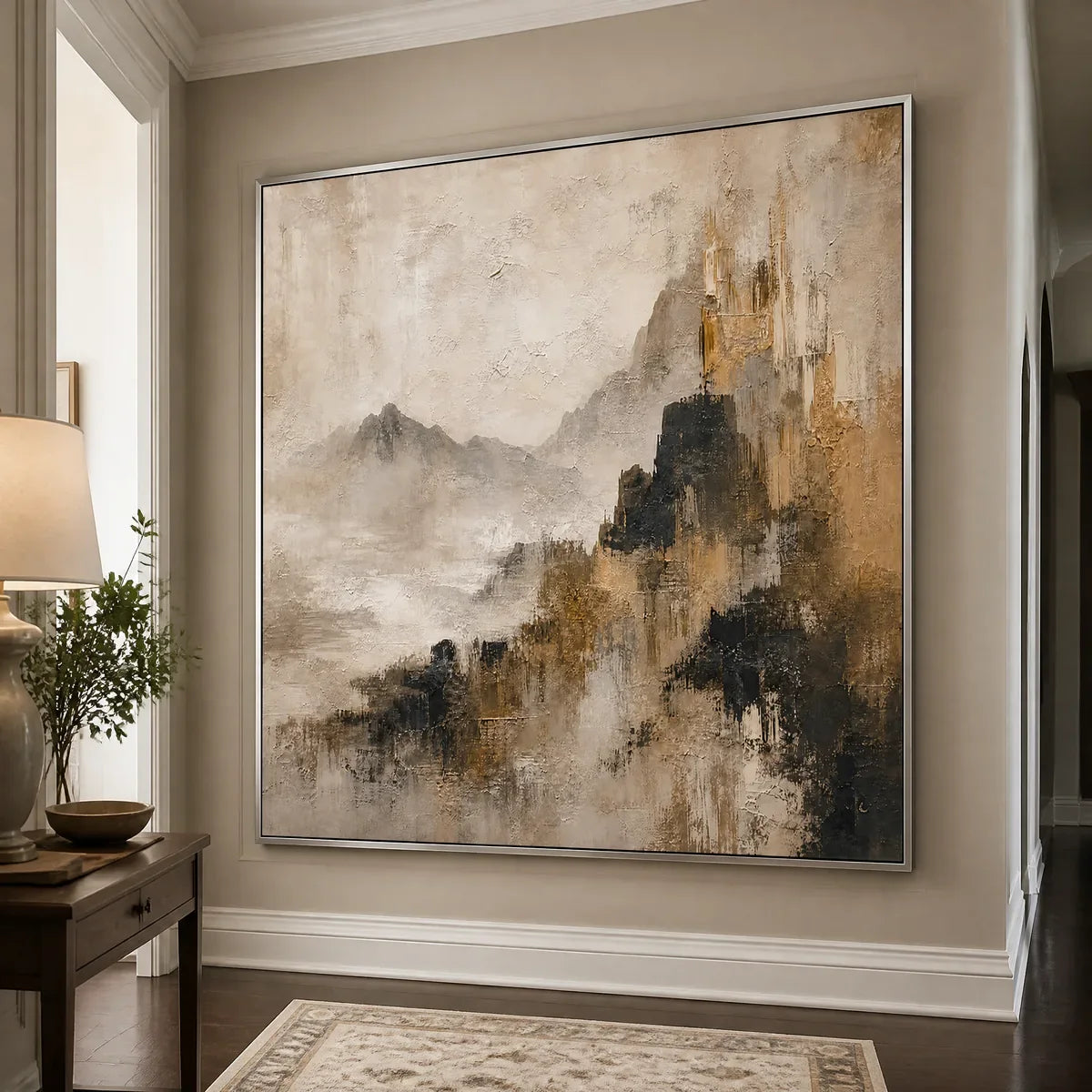 MISTBOUND SUMMIT displayed in a refined entry hall