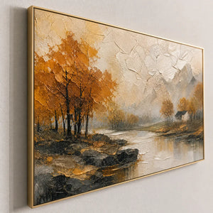 AUTUMN MIRROR hand-painted texture detail