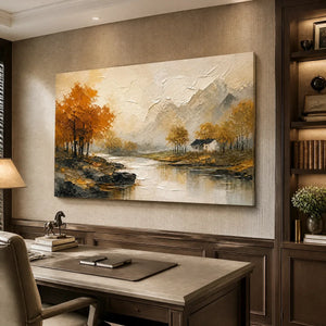 AUTUMN MIRROR displayed in a refined office