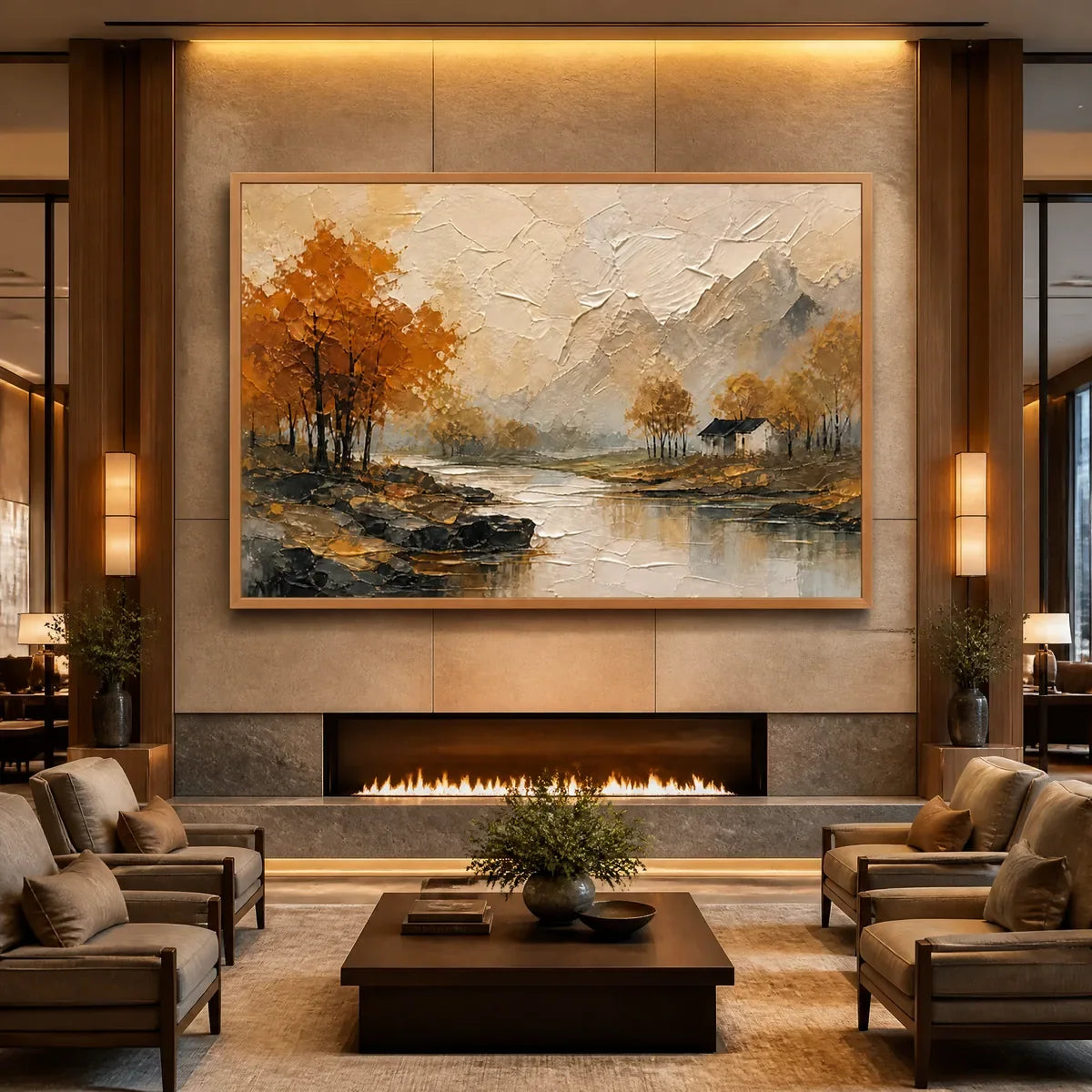 AUTUMN MIRROR displayed in a refined hotel