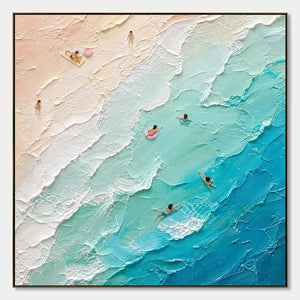 TURQUOISE DESCENT hand-painted artwork