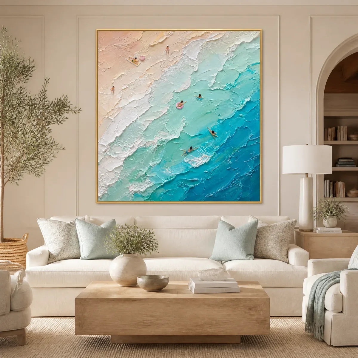TURQUOISE DESCENT displayed in a refined living room