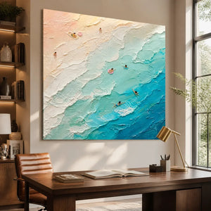 TURQUOISE DESCENT displayed in a refined office