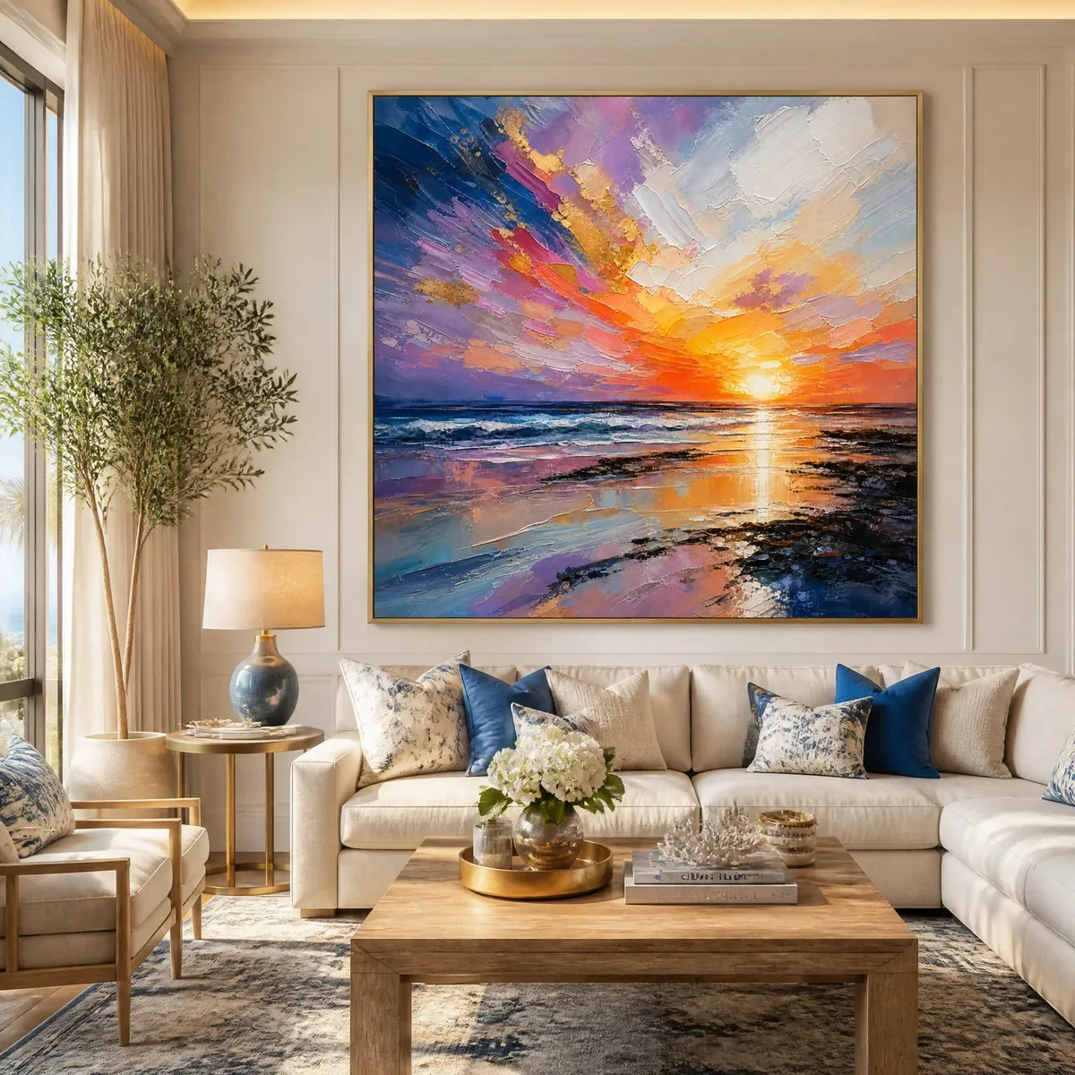 PRISM SUNSET displayed in a refined living room