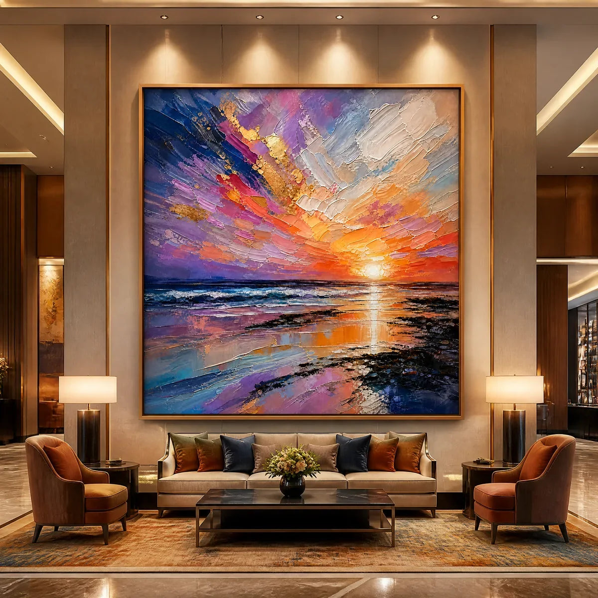 PRISM SUNSET displayed in a refined hotel