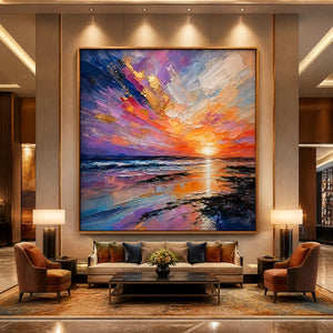 PRISM SUNSET displayed in a refined hotel