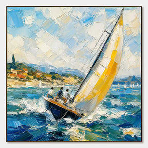 GOLDEN SAIL hand-painted artwork
