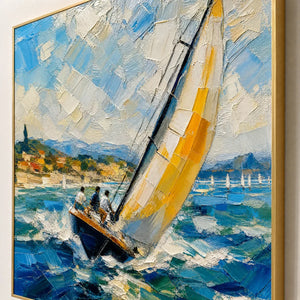 GOLDEN SAIL hand-painted texture detail