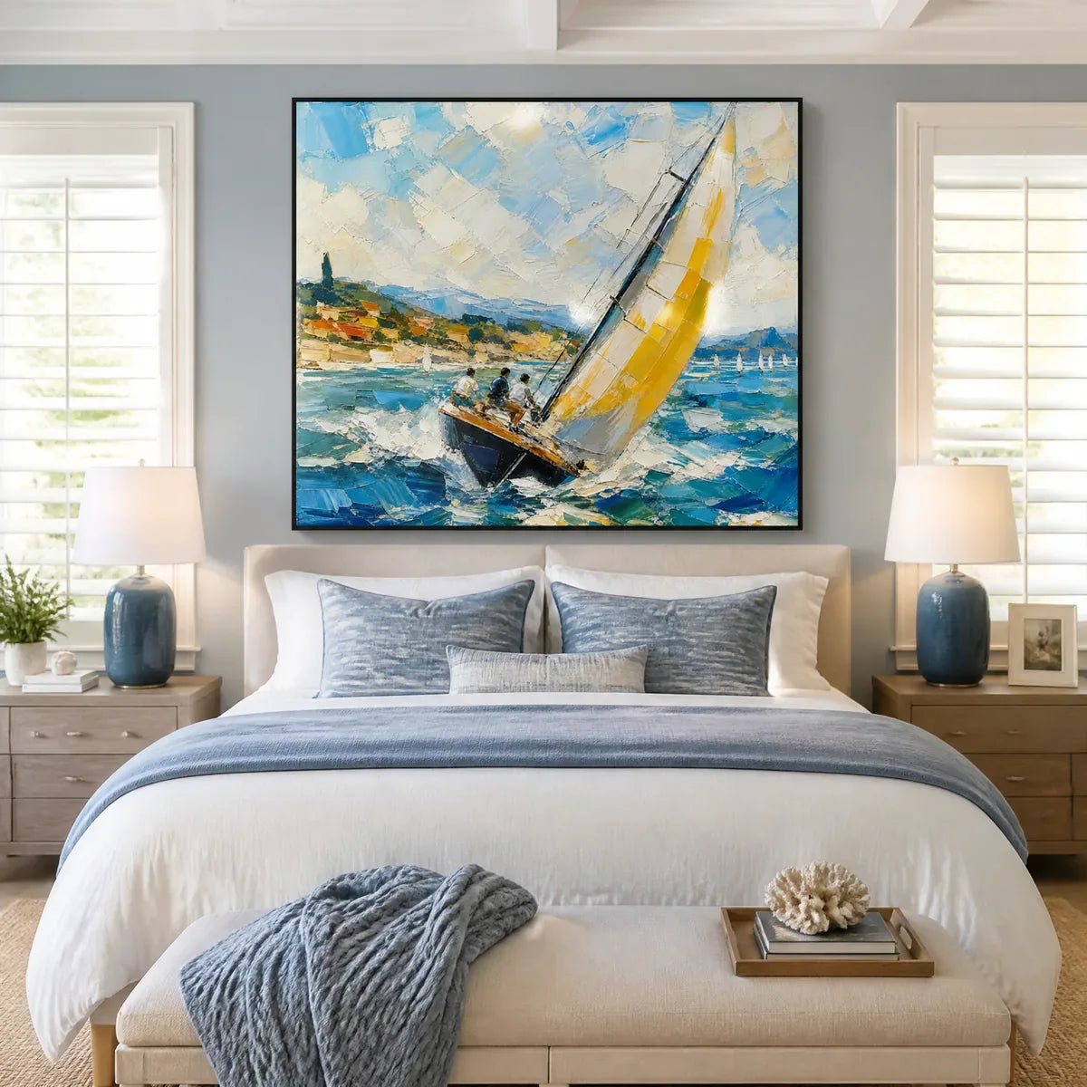 GOLDEN SAIL displayed in a refined bedroom