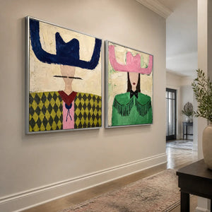 TWO VOICES displayed in a refined entry hall