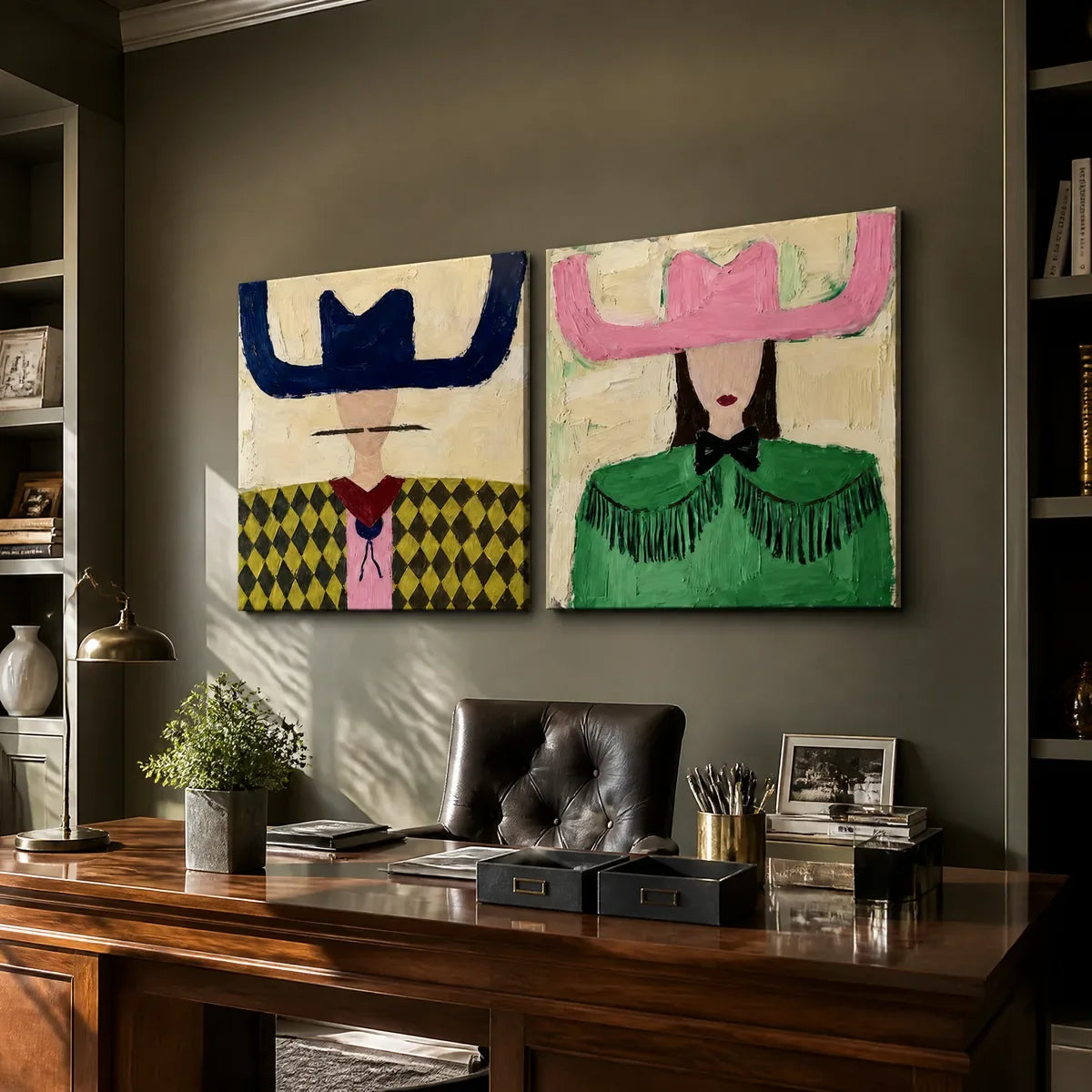 TWO VOICES displayed in a refined office