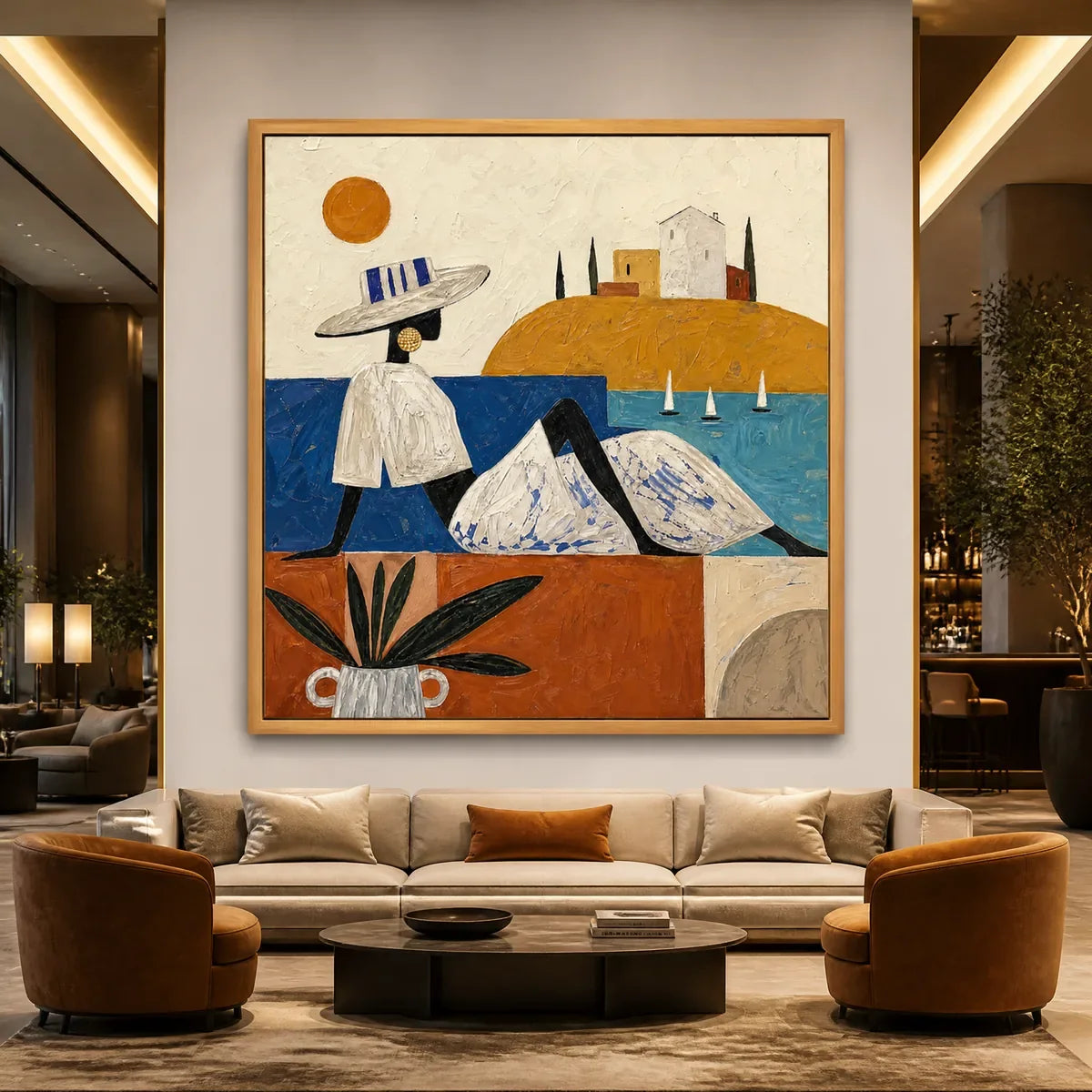 COASTAL DAYDREAM displayed in a refined hotel