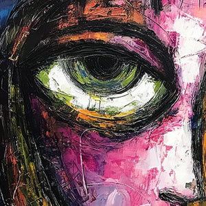 KALEIDOSCOPE SOUL: Colorful Abstract Impasto Portrait Oil Painting on Canvas