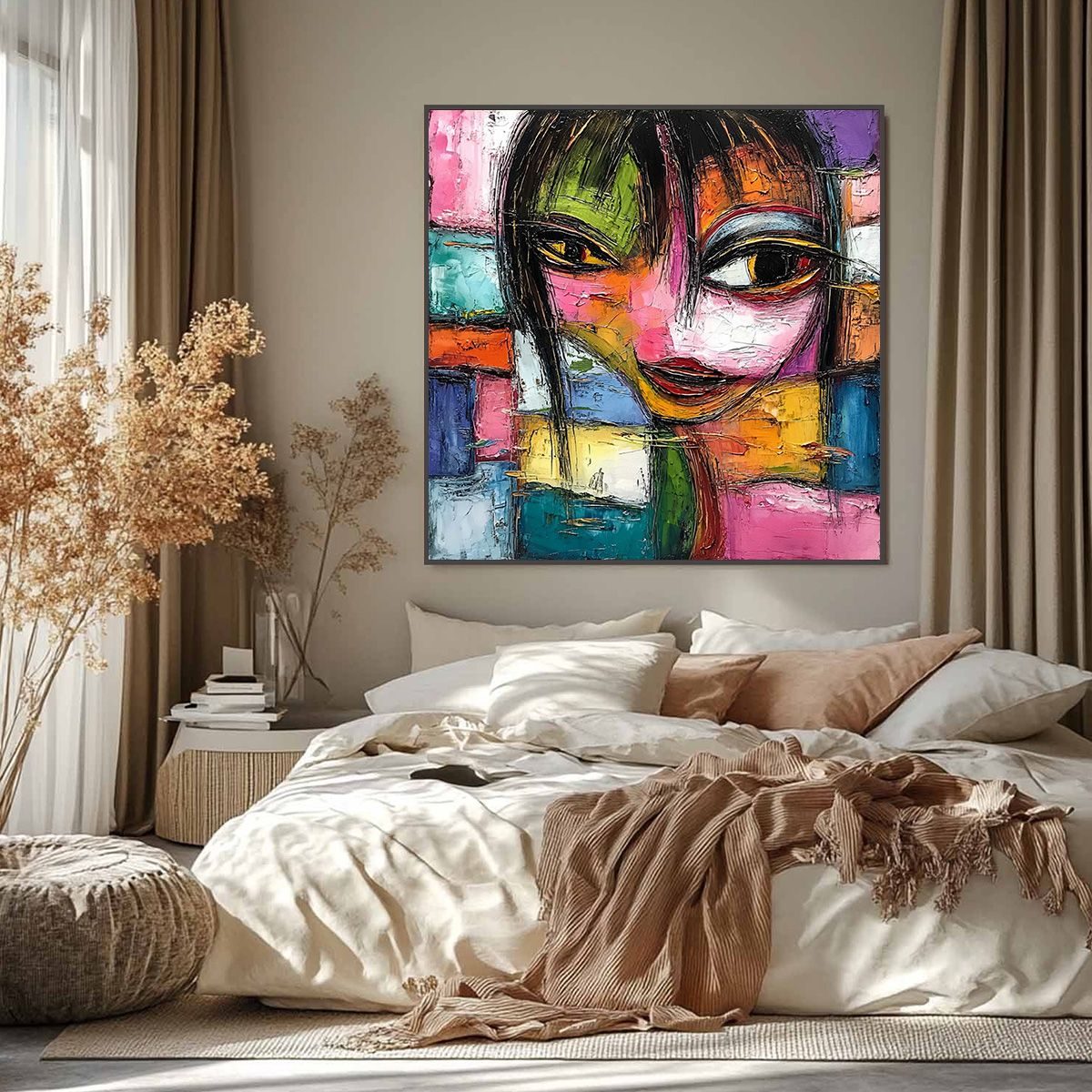 KALEIDOSCOPE SOUL: Colorful Abstract Impasto Portrait Oil Painting