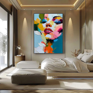 KALEIDOSCOPE SOUL: Colorful Abstract Impasto Portrait Oil Painting