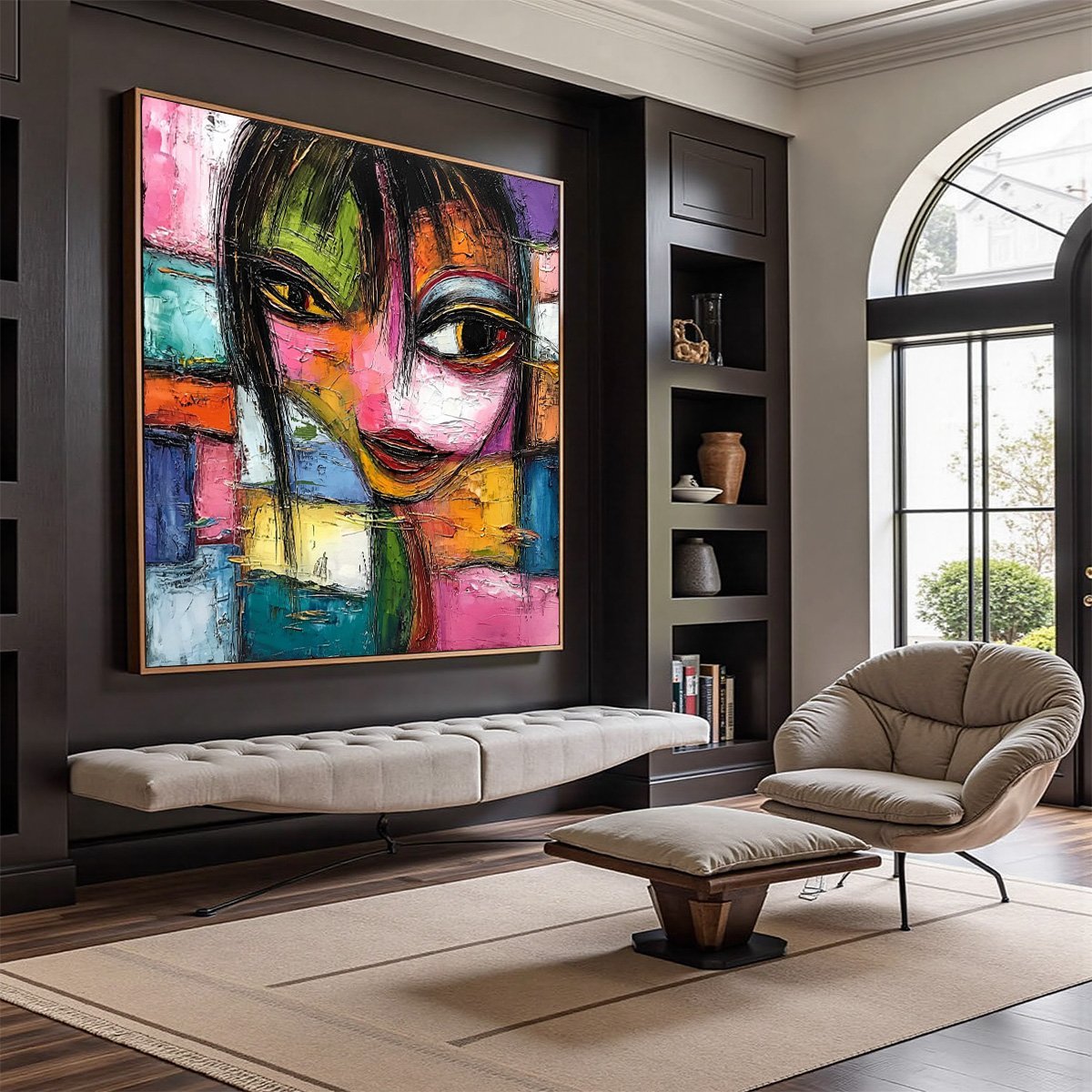 KALEIDOSCOPE SOUL: Colorful Abstract Impasto Portrait Oil Painting
