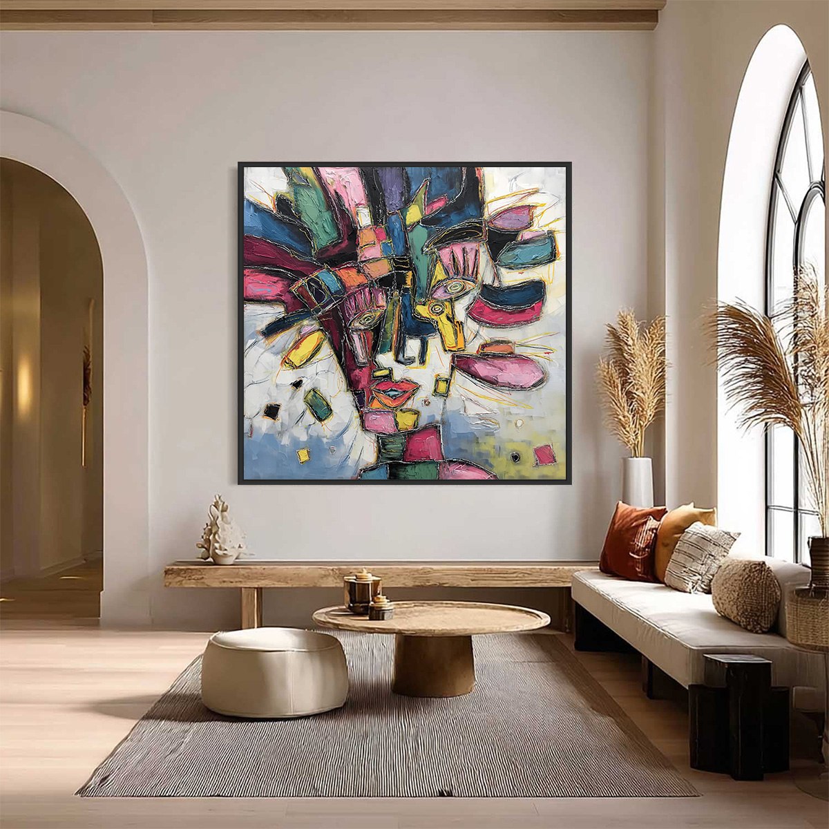 KALEIDOSCOPE SOUL: Large Colorful Abstract Portrait Impasto Painting
