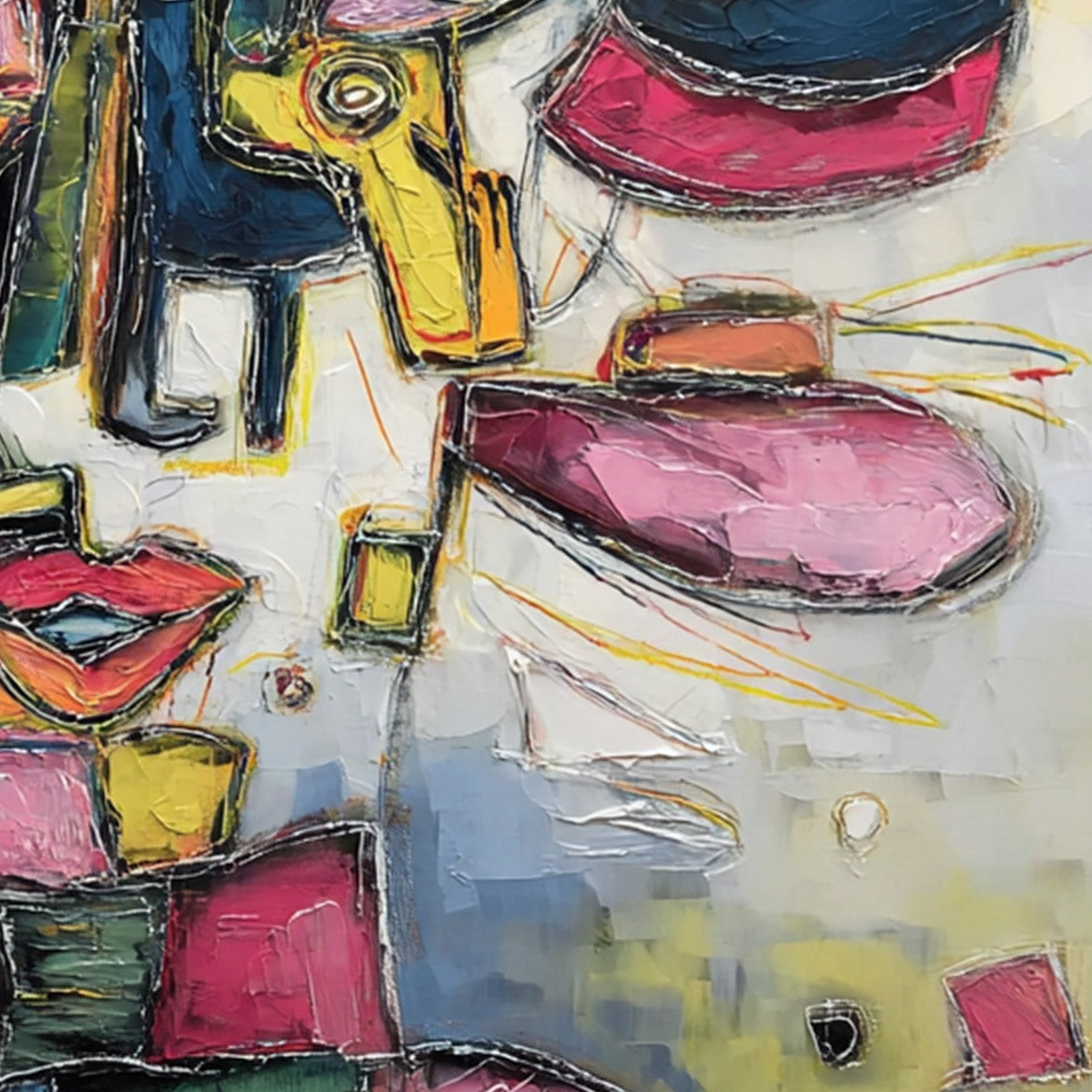 KALEIDOSCOPE SOUL: Large Colorful Abstract Portrait Impasto Painting