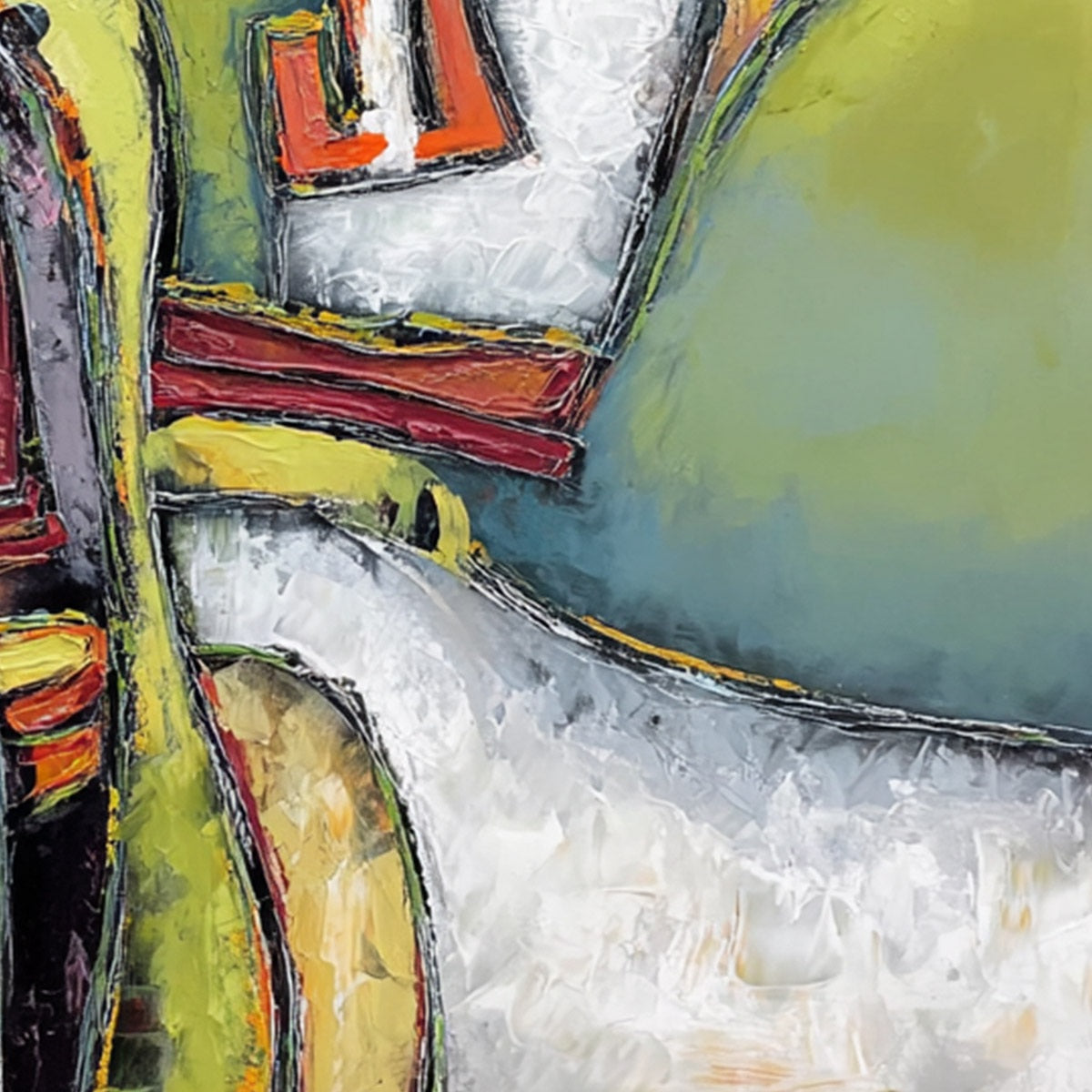 KINDRED SPIRITS: Colorful Abstract Impasto Portrait Oil Painting