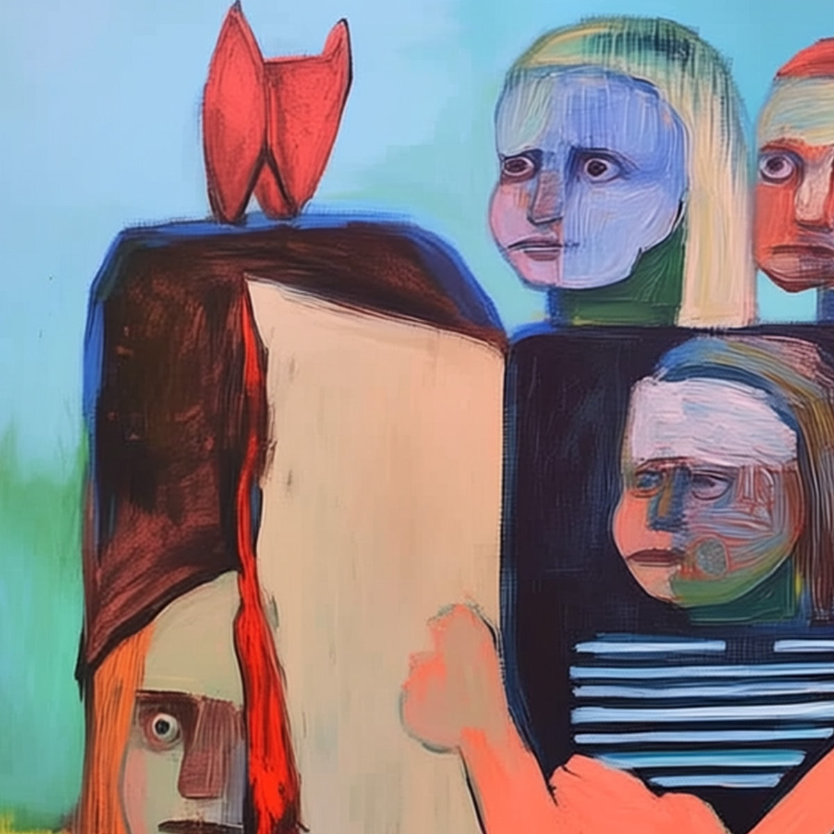 KINDRED SPIRITS: Expressive Figurative Group Portrait Oil Painting