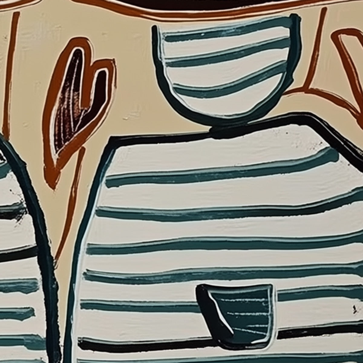 KINDRED SPIRITS: Modern Abstract Figurative Painting of Two Companions