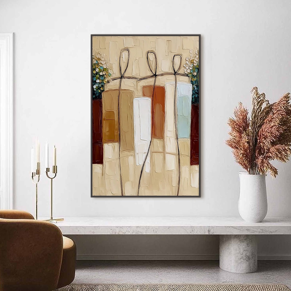 KINDRED SPIRITS: Textured Abstract Figurative Impasto Painting